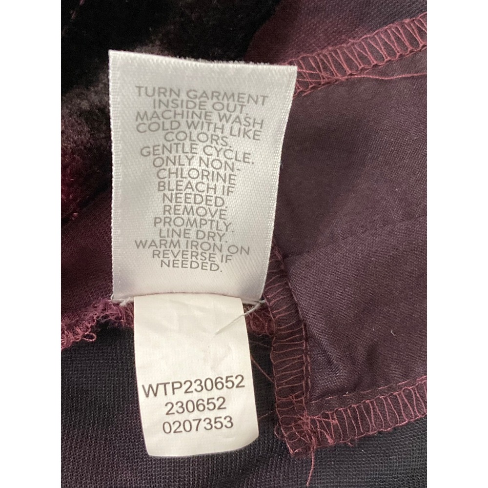 Pure Jill Women Velvet Tunic Top Plum Purple Tie Dye V-Neck XL Petite Whimsigoth - Picture 10 of 10